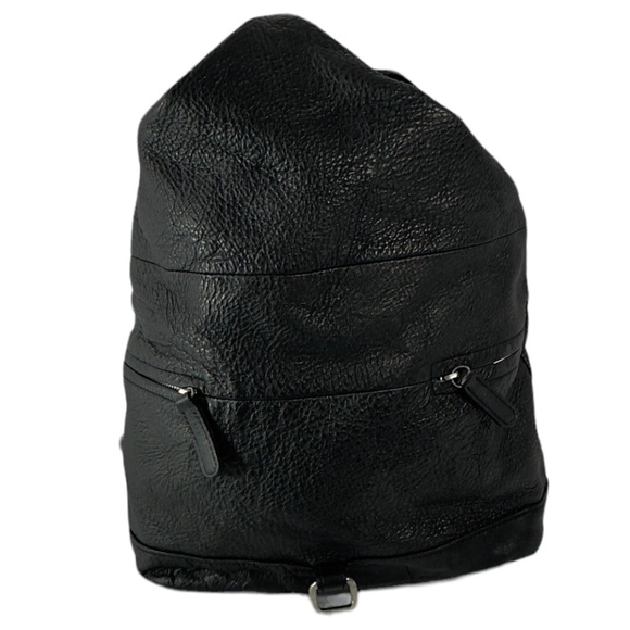 Large vintage ENSOEN Edition black backpack 100% pebbled leather main image 4
